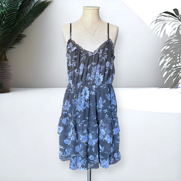 American Eagle Outfitters Dresses & Skirts - AMERICAN EAGLE Boho Sundress Mini Dress Spaghetti Strap Floral V-Neck Size 10